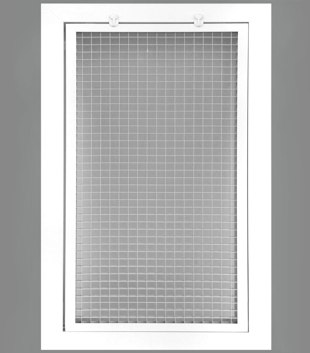 12" x 16" or 16" x 12" Cube Core Eggcrate Return Air Filter Grille for 1" Filter - Aluminum - White [Outer Dimensions: 14.5" X 18.5"] - HVAC PremiumCRFG1216