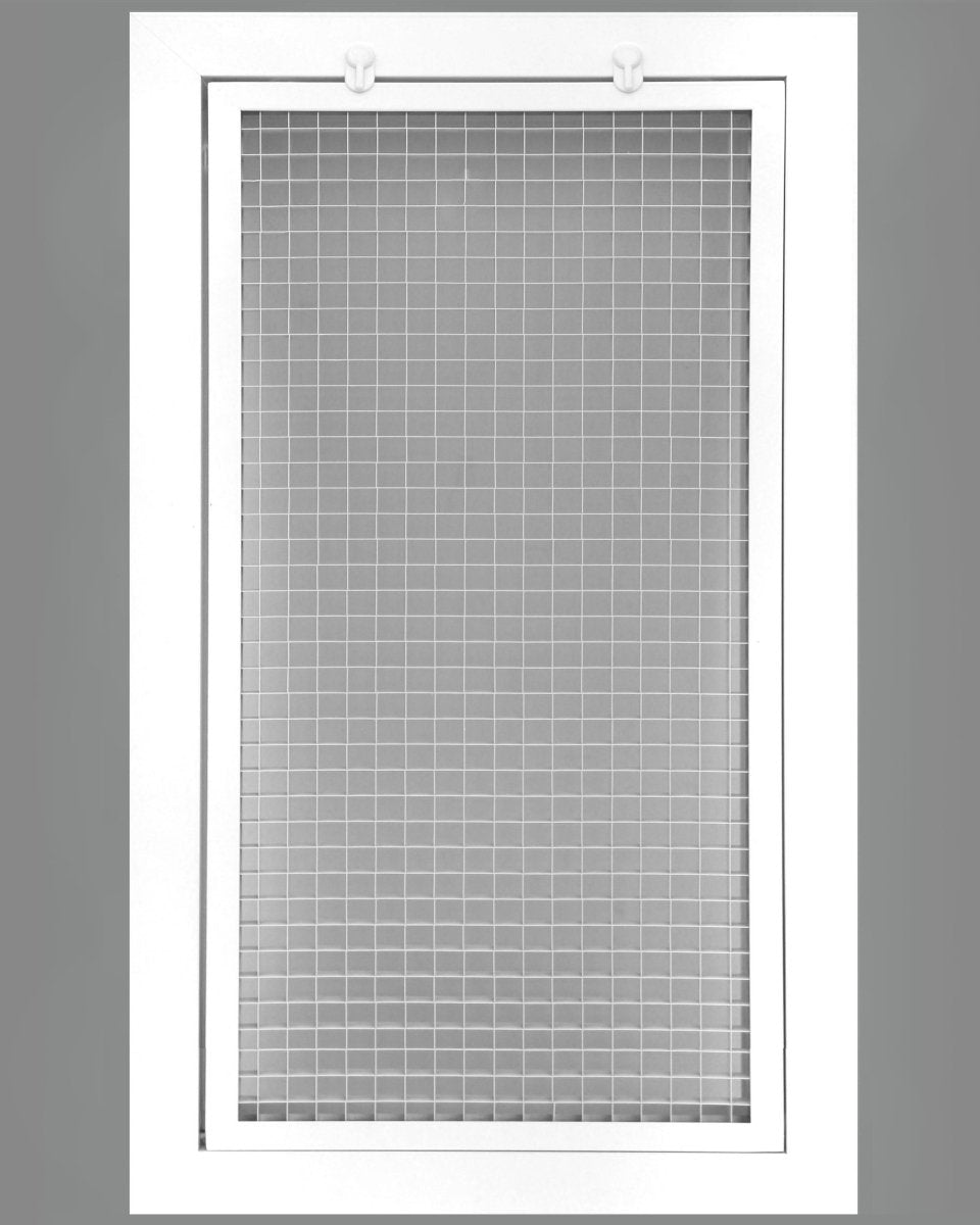 12" x 18" or 18" x 12" Cube Core Eggcrate Return Air Filter Grille for 1" Filter - Aluminum - White [Outer Dimensions: 14.5" X 20.5"] - HVAC PremiumCRFG1218