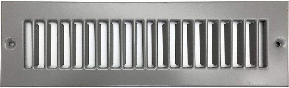 12" X 2" Toe Kick Grille - HVAC Vent Cover [Outer Dimensions: 13.5 X 3.5] - Grey - HVAC PremiumTSG212GR