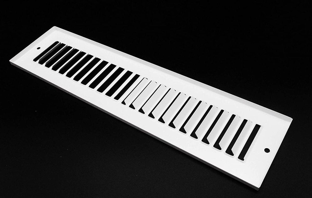 12&quot; x 2&quot; Toe Kick Grille - HVAC Vent Cover [Outer Dimensions: 13.5 X 3.5] - White - HVAC PremiumMFTSG122W - HP