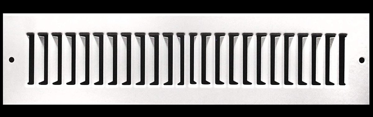 12&quot; x 2&quot; Toe Kick Grille - HVAC Vent Cover [Outer Dimensions: 13.5 X 3.5] - White - HVAC PremiumMFTSG122W - HP