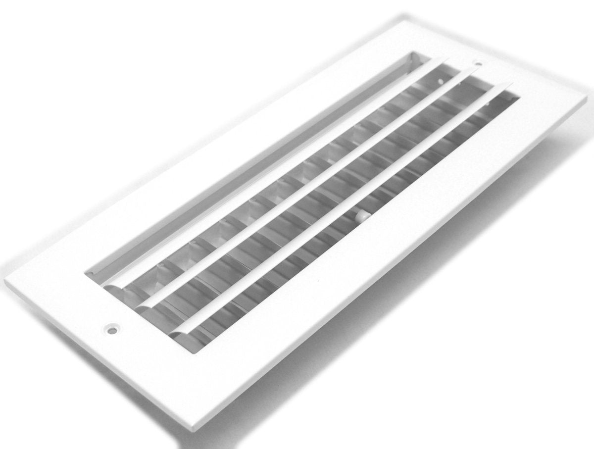 12&quot; X 4&quot; [Duct Opening] 1 - Way Air Vent Adjustable Aluminum Curved Blades Integral Multi - Shutter Damper HVAC Diffuser [Outer Dimensions: 13.75&quot;W X 5.75&quot;H] - HVAC PremiumMFACRA124W1