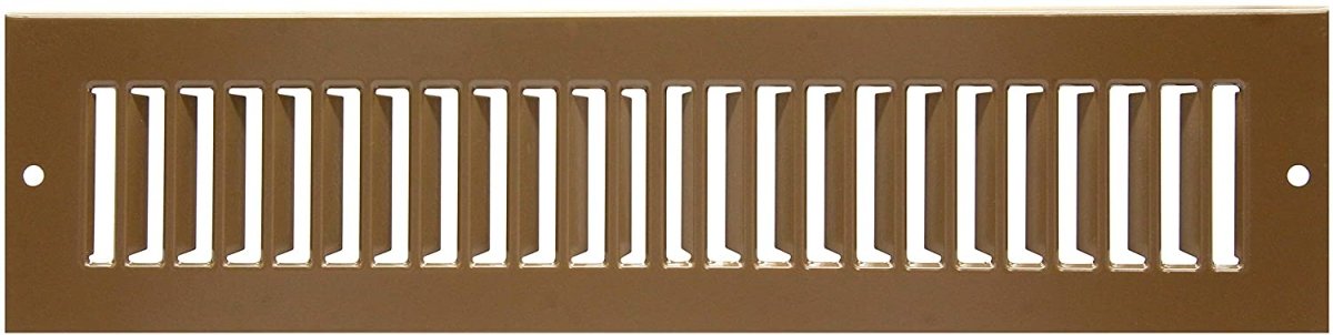 12" X 4" Toe Kick Grille - HVAC Vent Cover [Outer Dimensions: 13.5 X 5.5] - Brown - HVAC PremiumTSG412B