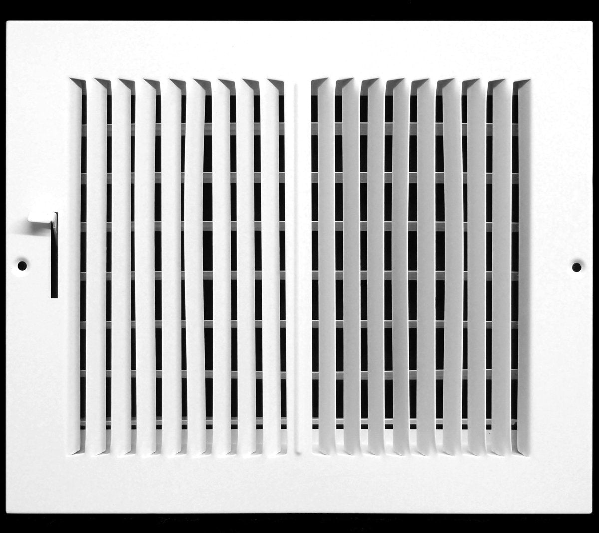 12" X 6" 2 - Way Air Supply Grille – Steel HVAC Vent Cover with Damper, Wall/Ceiling Register, White - HVAC PremiumMFSCR126W2