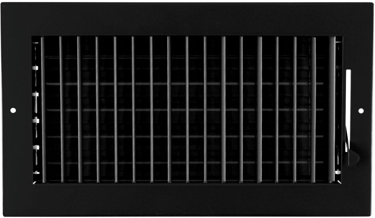 12" X 6" ADJUSTABLE AIR SUPPLY DIFFUSER - HVAC Vent Duct Cover Sidewall or Ceiling - HVAC PremiumSV126 Black