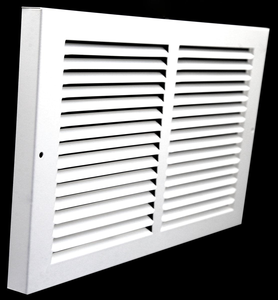 12" X 6" Baseboard Return Air Grille - HVAC Vent Duct Cover - 7/8" Margin Turnback For Flush Fit With Baseboard Work - White - HVAC PremiumBRG126 HP