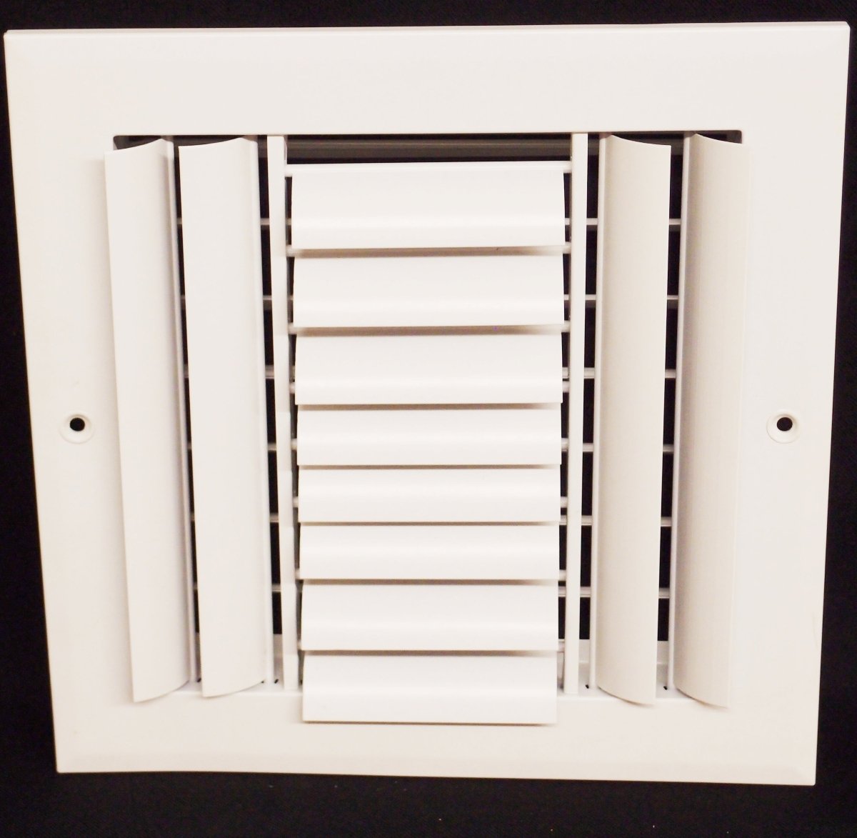 12&quot; X 6&quot; [Duct Opening] 3 - Way Air Vent Adjustable Aluminum Curved Blades Integral Multi - Shutter Damper HVAC Diffuser [Outer Dimensions: 13.75&quot;W X 7.75&quot;H] - HVAC PremiumMFACRA126W3