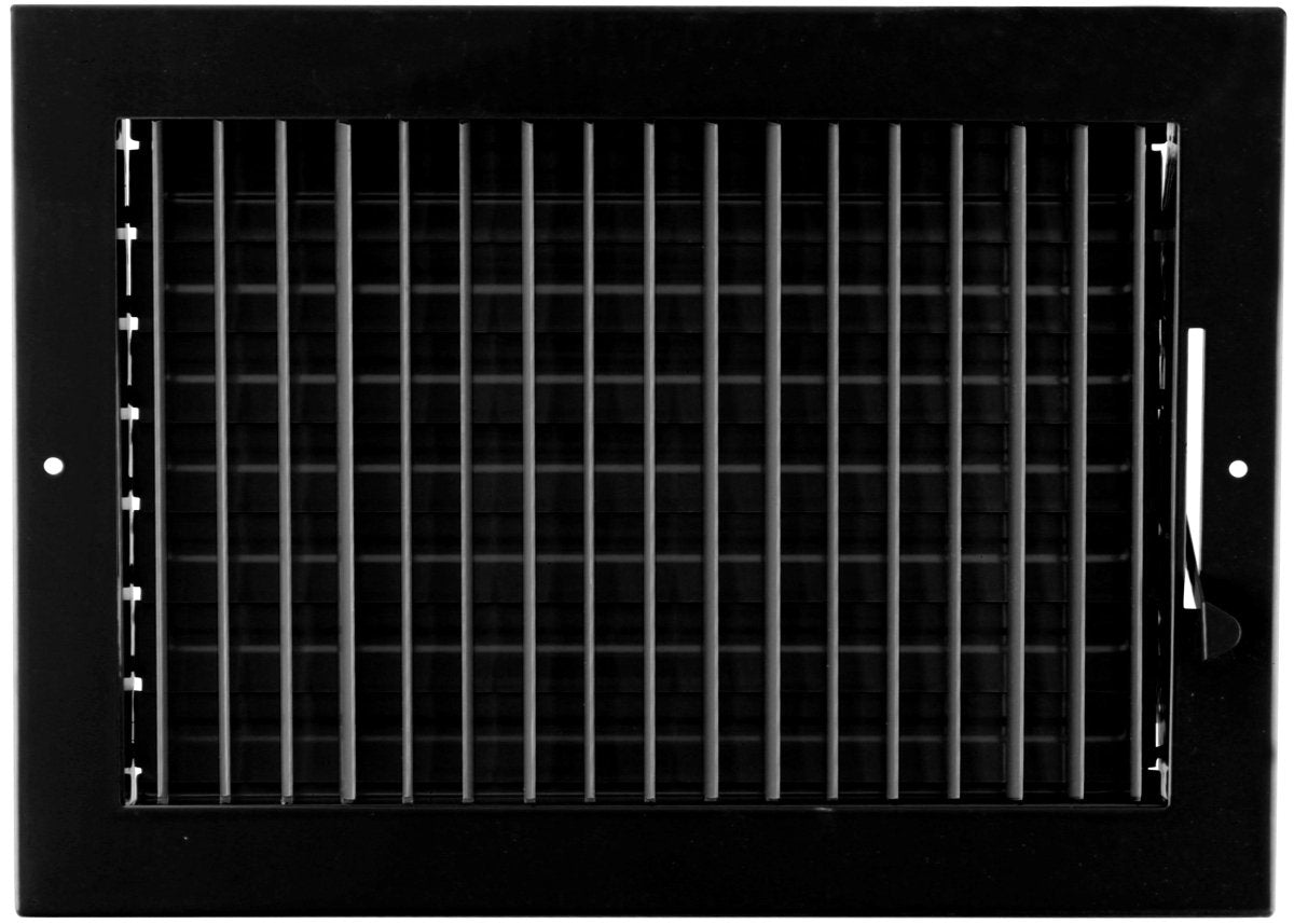 12" X 8" ADJUSTABLE AIR SUPPLY DIFFUSER - HVAC Vent Duct Cover Sidewall or Ceiling - HVAC PremiumSV128 Black