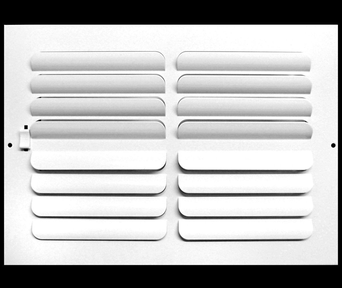 12" X 8" [Duct Opening] 2 - Way Horizontal Fixed Curved Blade Air Supply Diffuser Register Vent Cover Grille [Outer Dimensions: 13.75"W X 9.75"H] - HVAC PremiumMFCSCR128W2