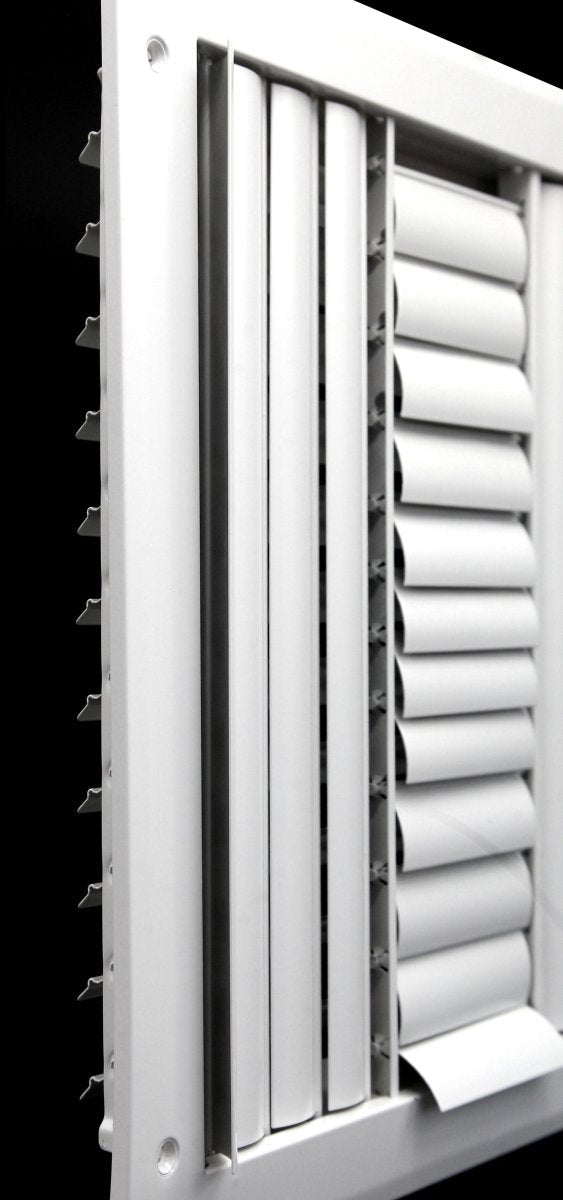 12&quot; X 8&quot; [Duct Opening] 3 - Way Air Vent Adjustable Aluminum Curved Blades Integral Multi - Shutter Damper HVAC Diffuser [Outer Dimensions: 13.75&quot;W X 9.75&quot;H] - HVAC PremiumMFACRA128W3 - HP