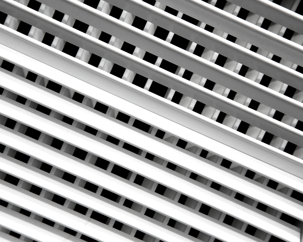 close up of 14&quot;w X 8&quot;h aluminum double deflection adjustable air supply HVAC Diffuser