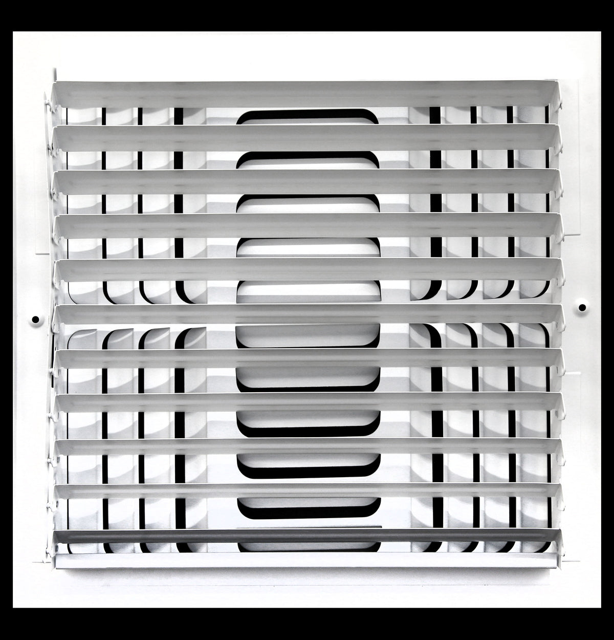 8&quot; x 8&quot; 4-Way Curved Blade Supply Grille, With Damper &amp; Lever, Fixed Blades