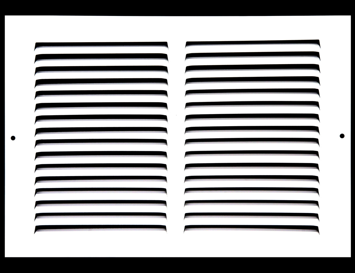 12&quot; X 10&quot; Baseboard Return Air Grille - HVAC Vent Duct Cover - 7/8&quot; Margin Turnback For Flush Fit With Baseboard Work - White