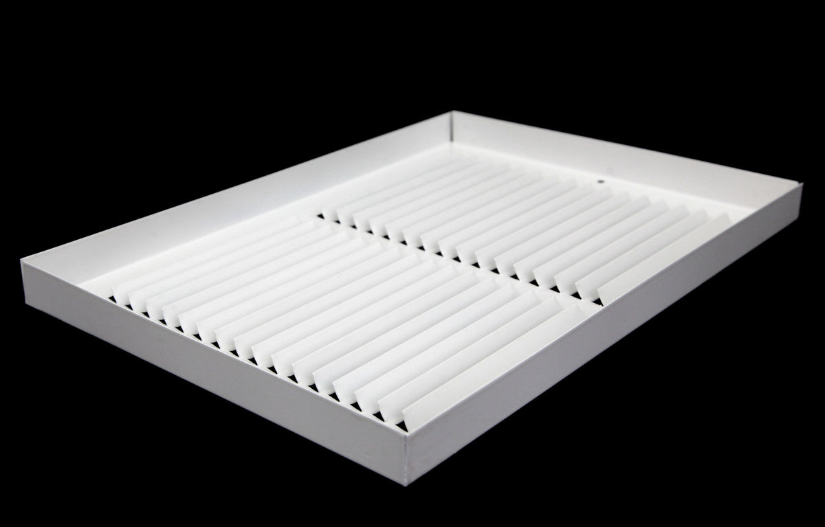 12&quot; X 8&quot; Baseboard Return Air Grille - HVAC Vent Duct Cover - 7/8&quot; Margin Turnback For Flush Fit With Baseboard Work - White