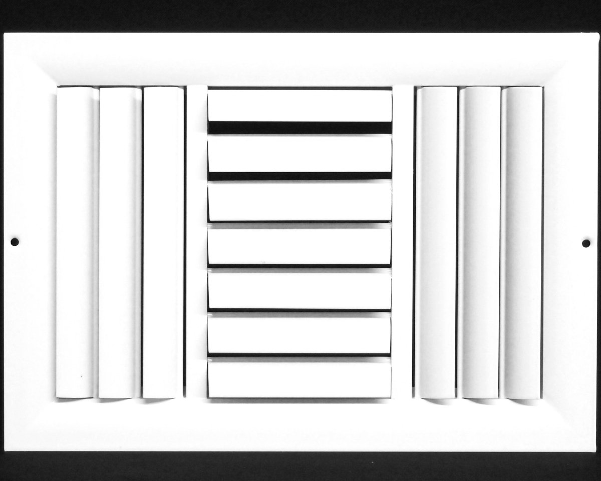 12"W X 10"H [Duct Opening] 3 - Way Aluminum Curved Blade Adjustable Air Supply HVAC Diffuser [Outer Dimensions: 13.75"W X 11.75"H] - HVAC PremiumCADJB3 - C - 1210