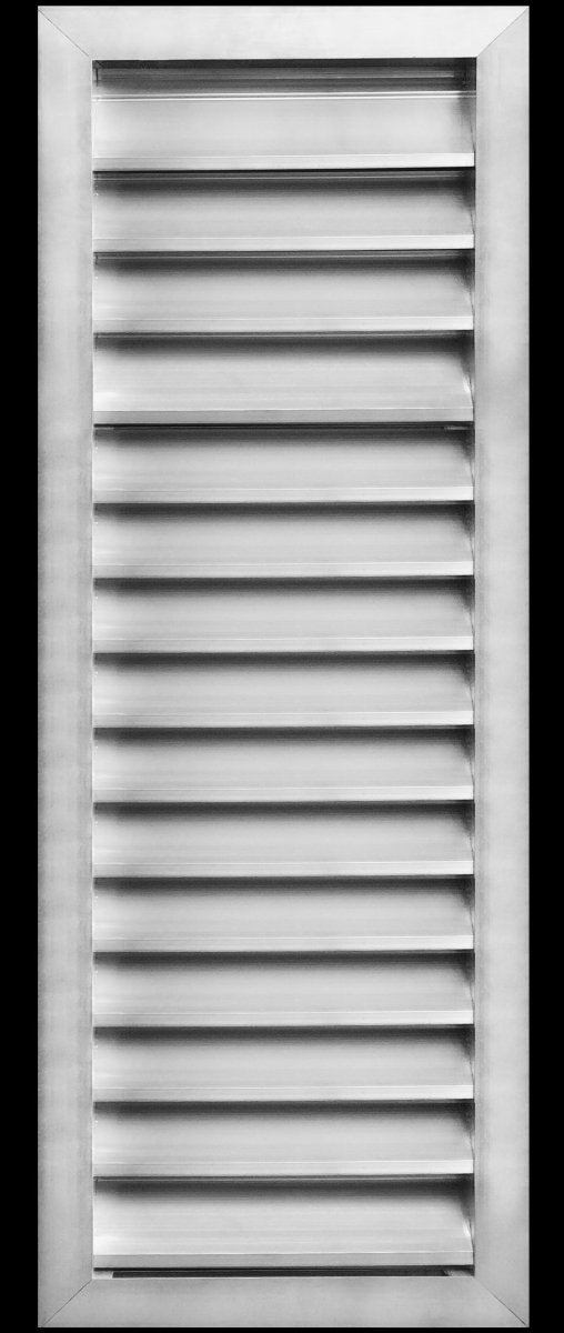 12"w X 34"h Aluminum Exterior Gable Louver Vent for Walls & Crawlspace - Weather - Resistant Air Grille with Screen Mesh - [Outer Dimensions 13.75"w x 35.75"h] - HVAC PremiumLO1234