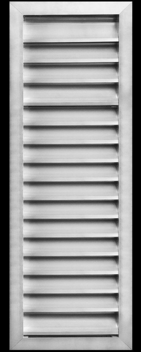 12"w X 36"h Aluminum Exterior Gable Louver Vent for Walls & Crawlspace - Weather - Resistant Air Grille with Screen Mesh - [Outer Dimensions 13.75"w x 37.75"h] - HVAC PremiumLO1236
