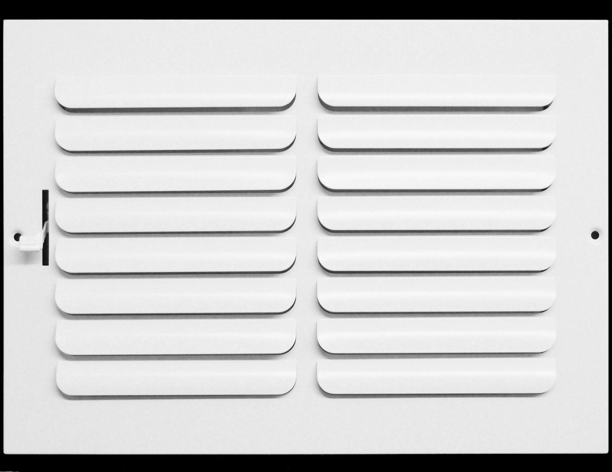 12"w X 6"h [Duct Opening] 1 - Way Fixed Curved Blade Air Supply Diffuser Register Vent Cover Grille [Outer Dimensions: 13.75"W X 7.75"H] - HVAC PremiumMFCSCR126W1 - HP