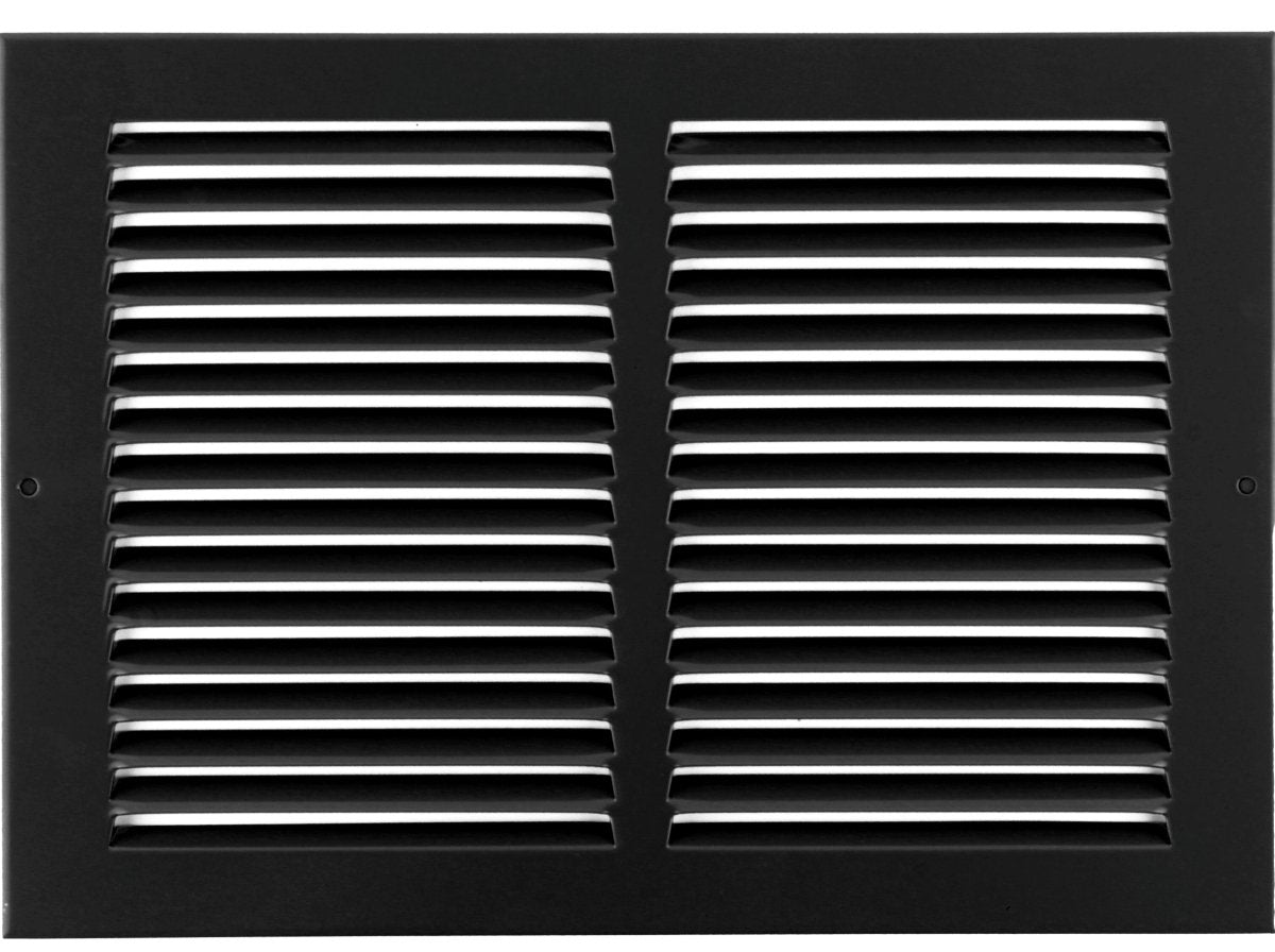 12"W X 6"H [Duct Opening] Steel Air Vent Return Grille - HVAC VENT DUCT COVER DIFFUSER - [Outer Dimensions: 13.75"W X 7.75"H] - HVAC PremiumRG126 Black