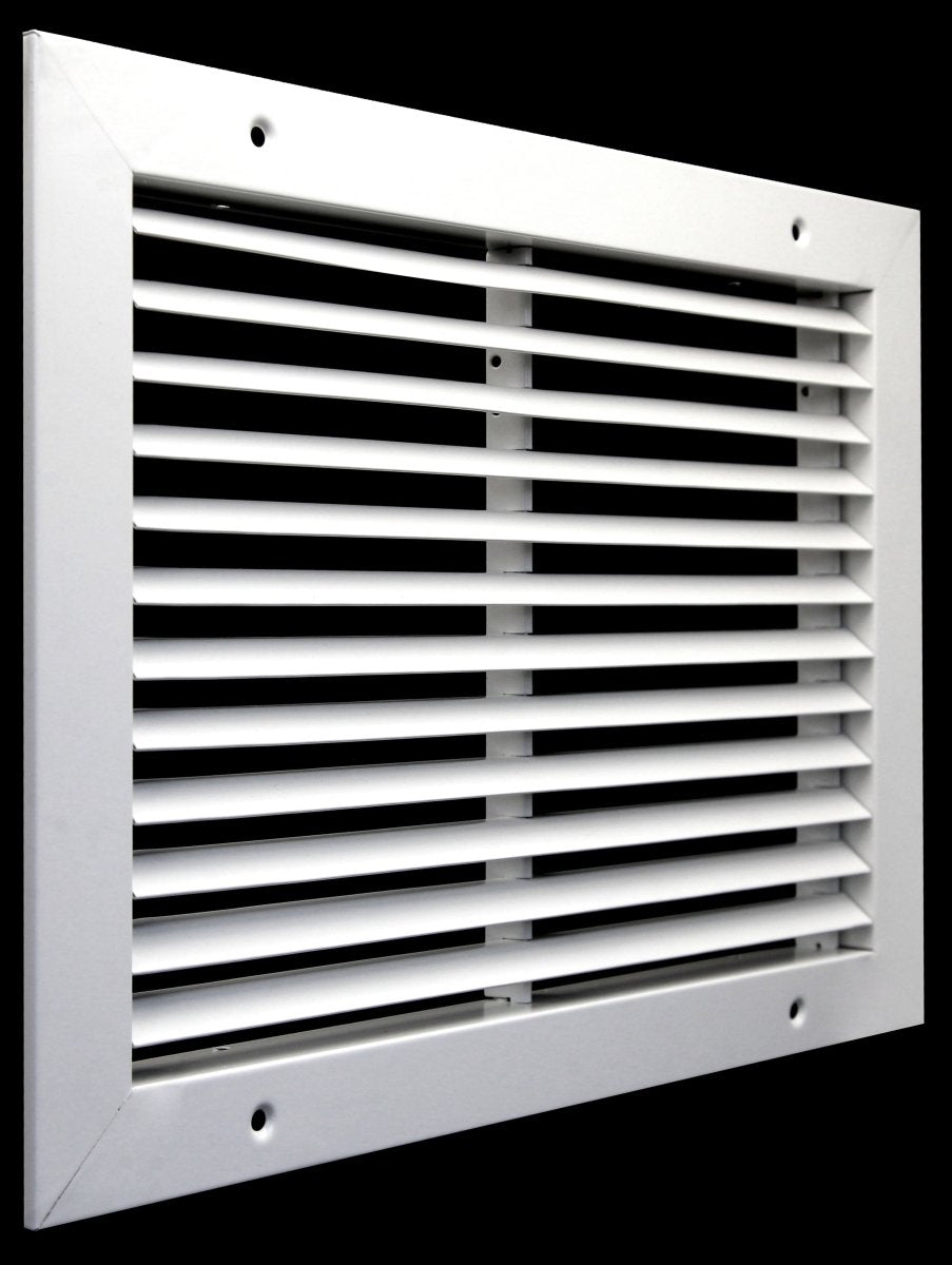 14&quot; x 10&quot; Steel Fixed Bar Return Grille - Sidewall and Ceiling - HVAC PremiumRG1410Steel FBA