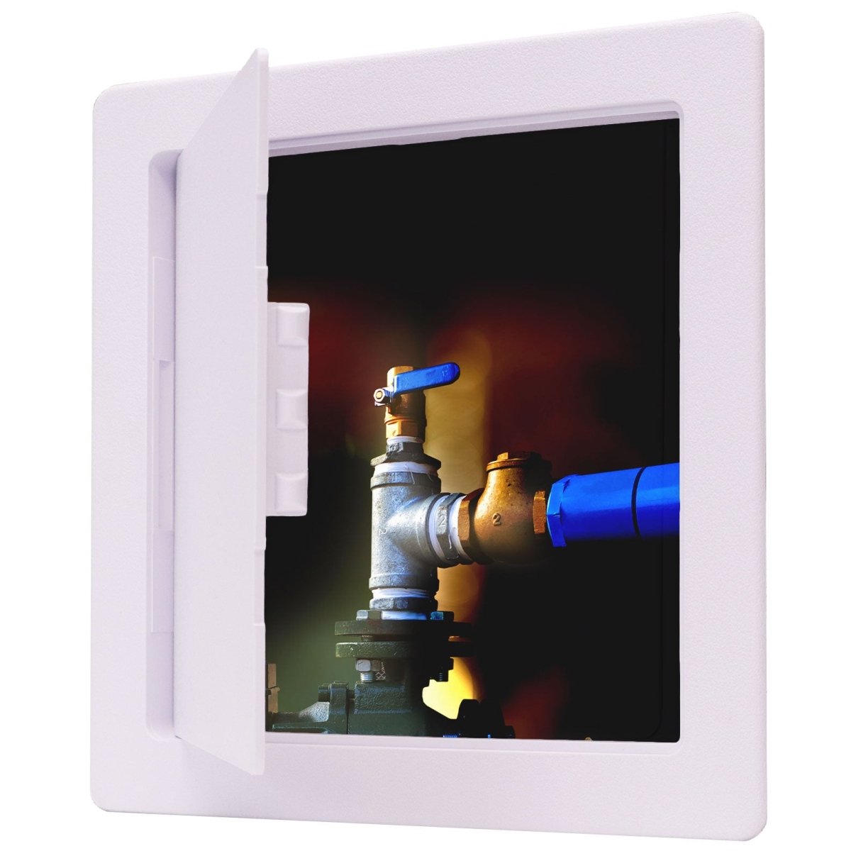 14" X 14" Plastic Access Panel Removeable/Reversable Door With Frame For Concealed Wall / Ceiling Application - [Outer Dimensions: 16" Width X 16" Height] - HVAC PremiumAD - P - 001 - 14x14