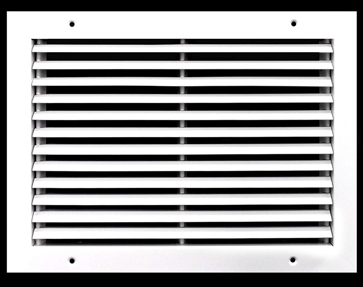 14" x 8" Steel Fixed Bar Return Grille - Sidewall and Ceiling - HVAC PremiumRG148Steel FBA - 1