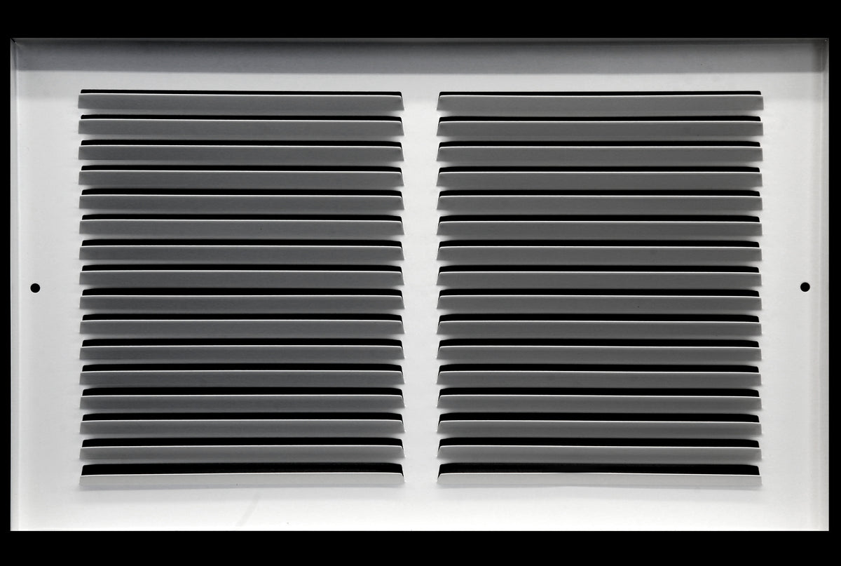 24&quot; X 8&quot; Baseboard Return Air Grille - HVAC Vent Duct Cover - 7/8&quot; Margin Turnback For Flush Fit With Baseboard Work - White