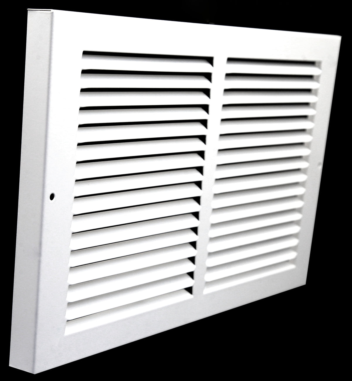 14&quot; X 8&quot; Baseboard Return Air Grille - HVAC Vent Duct Cover - 7/8&quot; Margin Turnback For Flush Fit With Baseboard Work - White