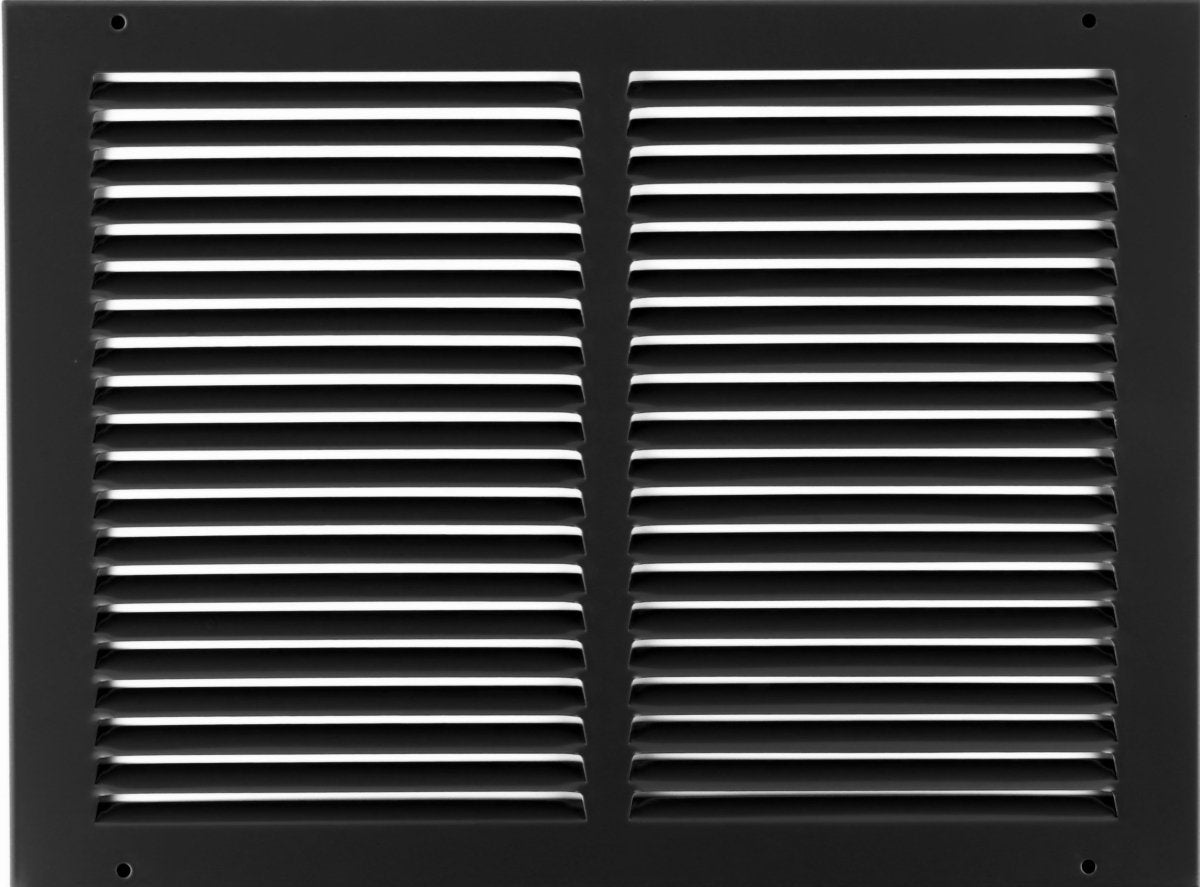 14"W X 10"H [Duct Opening] Steel Air Vent Return Grille - HVAC VENT DUCT COVER DIFFUSER - [Outer Dimensions: 15.75"W X 11.75"H] - HVAC PremiumRG1410 Black