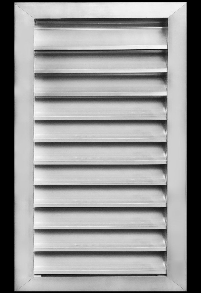 14&quot;w X 24&quot;h Aluminum Exterior Gable Louver Vent for Walls &amp; Crawlspace - Weather - Resistant Air Grille with Screen Mesh - [Outer Dimensions 15.75&quot;w x 25.75&quot;h] - HVAC PremiumLO1424