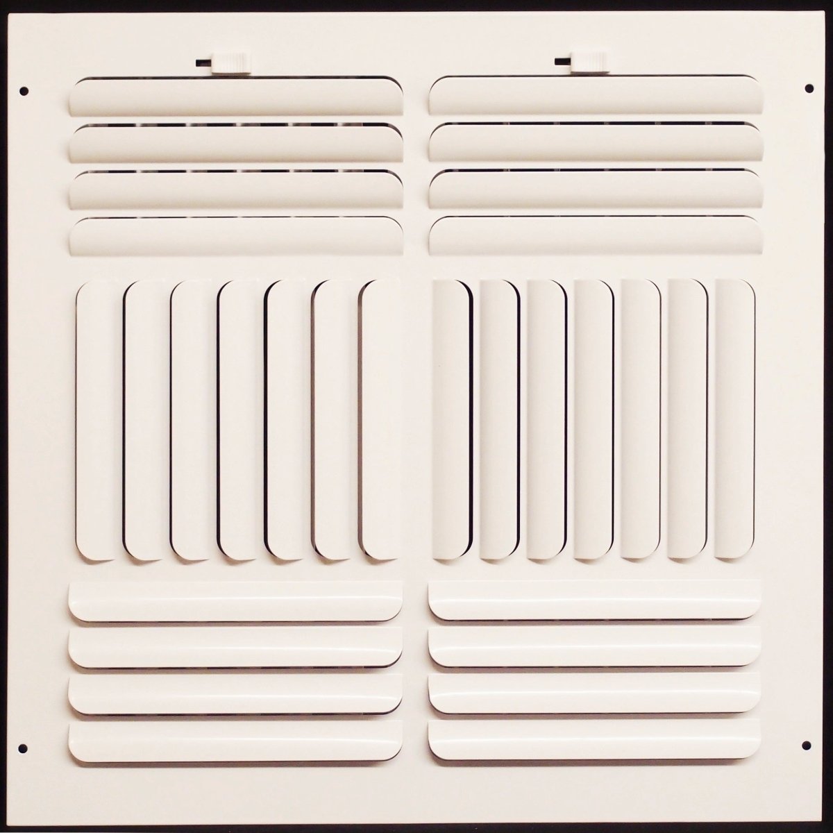 16" X 16" [Duct Opening] 4 - Way Fixed Curved Blade Air Supply Diffuser Register Vent Cover Grille [Outer Dimensions: 17.75"W X 17.75"H] - HVAC PremiumCB1616W4 HP