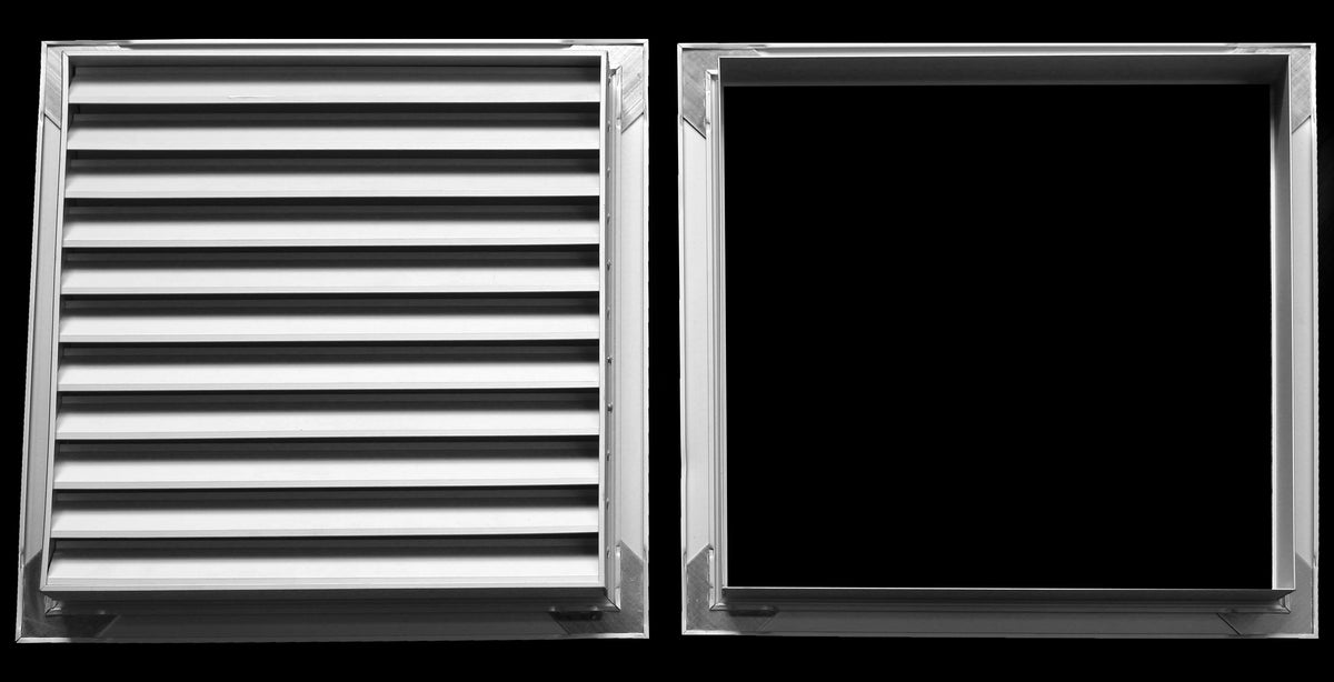 14&quot;w X 14&quot;h Aluminum Privacy Door HVAC Air Grille - &quot;V&quot; Shaped Louvers Ensure 100% View Block