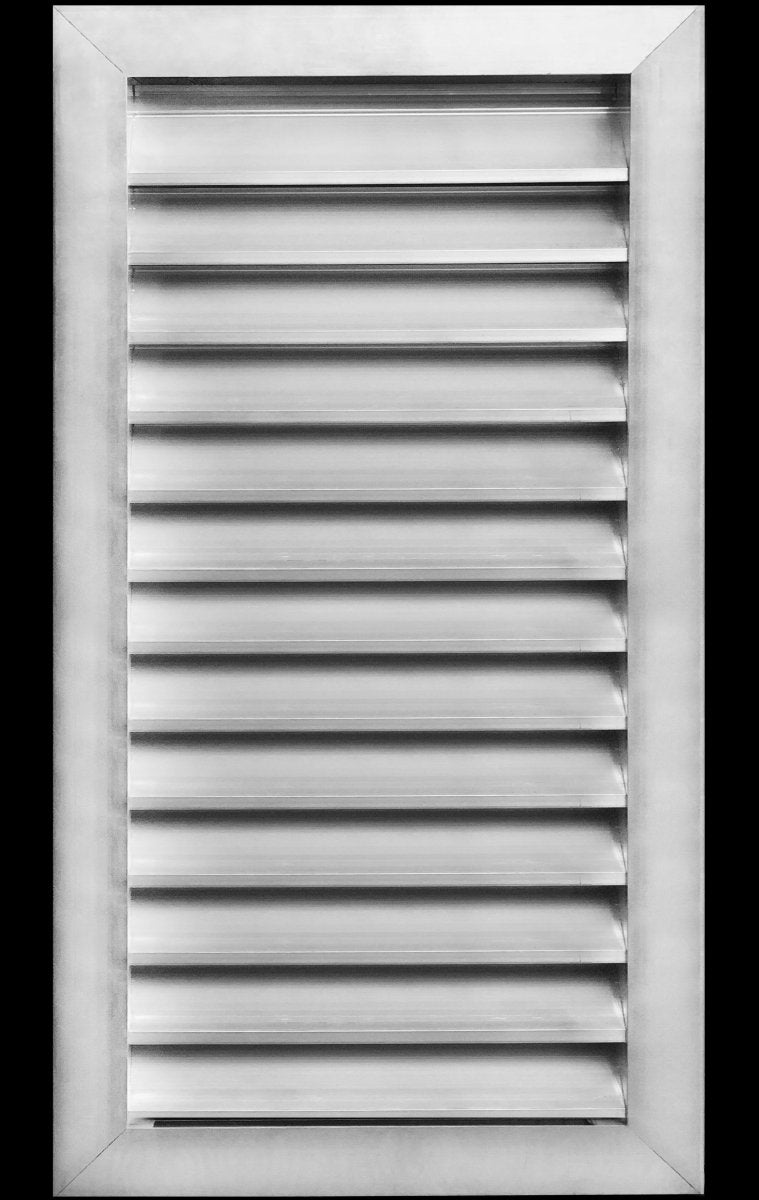 16"w X 28"h Aluminum Exterior Gable Louver Vent for Walls & Crawlspace - Weather - Resistant Air Grille with Screen Mesh - [Outer Dimensions 17.75"w x 29.75"h] - HVAC PremiumLO1628