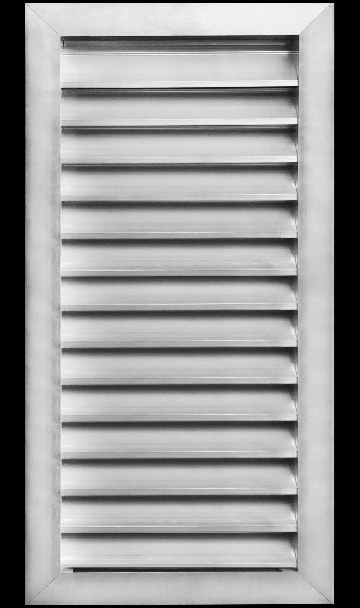 16"w X 32"h Aluminum Exterior Gable Louver Vent for Walls & Crawlspace - Weather - Resistant Air Grille with Screen Mesh - [Outer Dimensions 17.75"w x 33.75"h] - HVAC PremiumLO1632