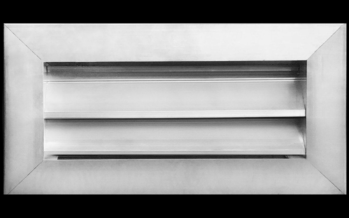 16"w X 6"h Aluminum Exterior Gable Louver Vent for Walls & Crawlspace - Weather - Resistant Air Grille with Screen Mesh - [Outer Dimensions 17.75"w x 7.75"h] - HVAC PremiumLO166