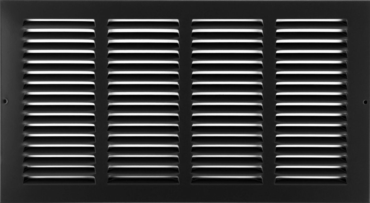 16"W X 8"H [Duct Opening] Steel Air Vent Return Grille - HVAC VENT DUCT COVER DIFFUSER - [Outer Dimensions: 17.75"W X 9.75"H] - HVAC PremiumRG168 Black