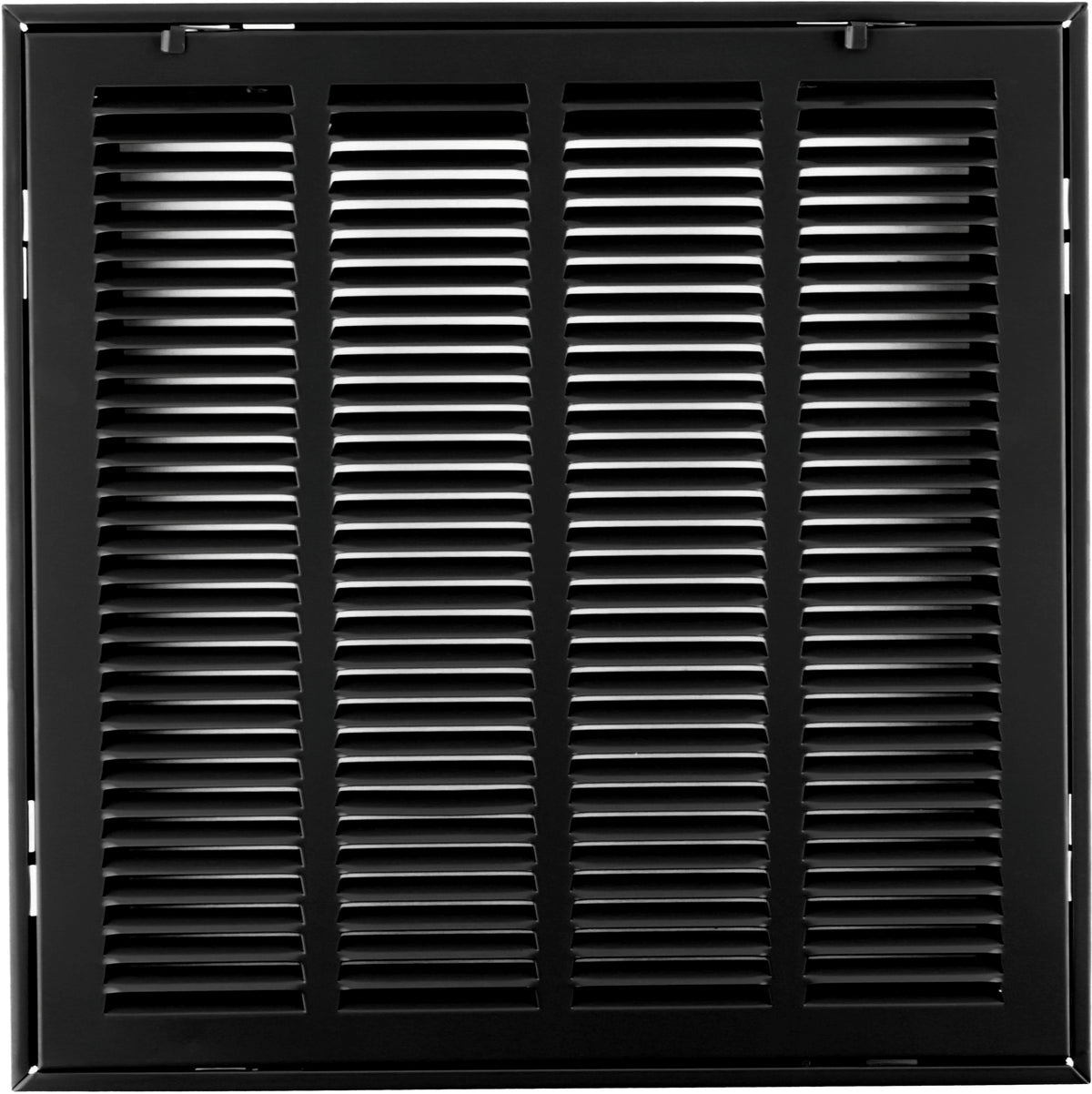 14&quot; X 14&quot; Steel Return Air Filter Grille for 1&quot; Filter - Removable Frame - Black - [Outer Dimensions: 16 5/8&quot; X 16 5/8&quot;]