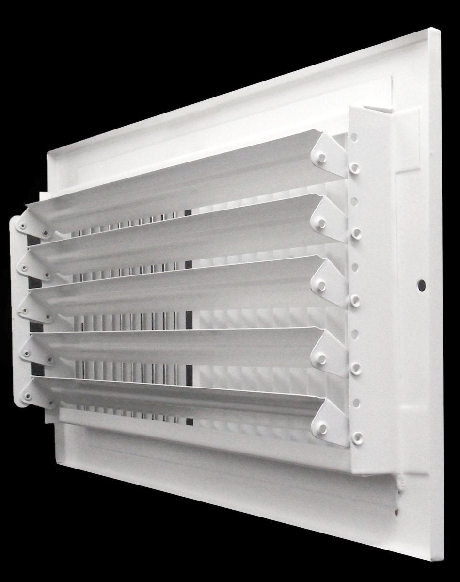 18&quot; X 10&quot; 3 - Way Air Supply Grille – Steel HVAC Vent Cover with Damper, Wall/Ceiling Register, White - HVAC PremiumG1810W3 HP