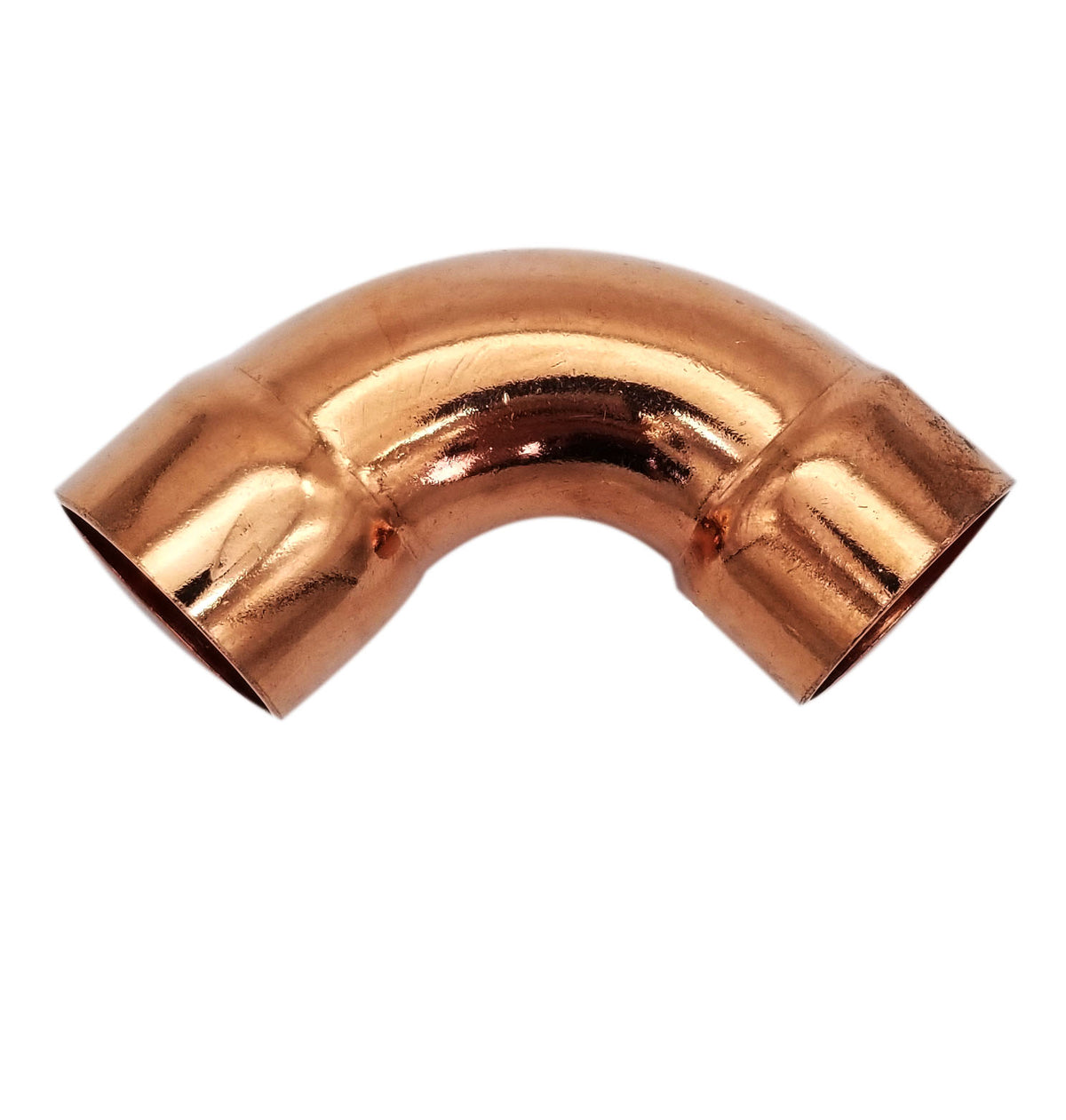 1-1/8 Inch (HVAC Outer Dimension) 1 Inch (Plumbing Inner Dimension) - Copper Long Radius 90° Elbow Fitting with 2 Solder Cups For Plumbing &amp; HVAC – 99.9% Pure Copper - 5 Pack