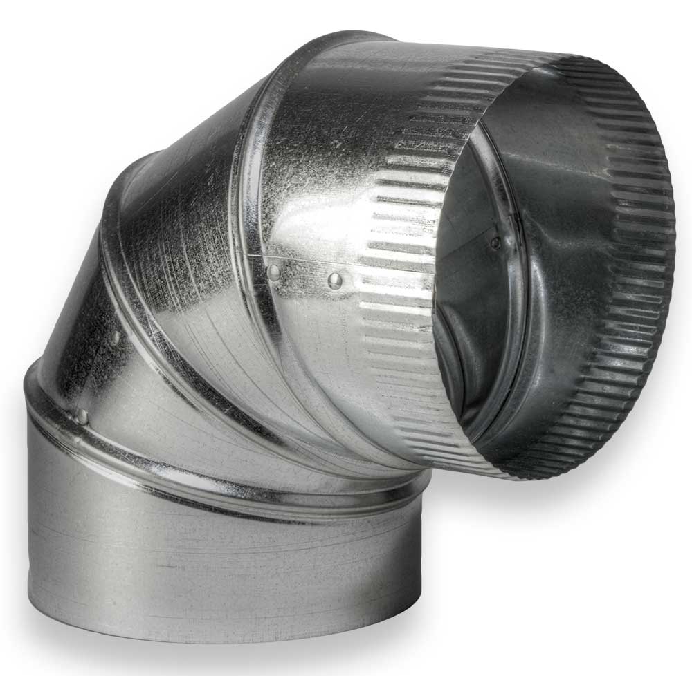2 Pack - 7" Diameter 90 Degree Adjustable Elbow - 30 Gauge Galvanized - Crimped End Connection - HVAC PremiumRP - EL790x1