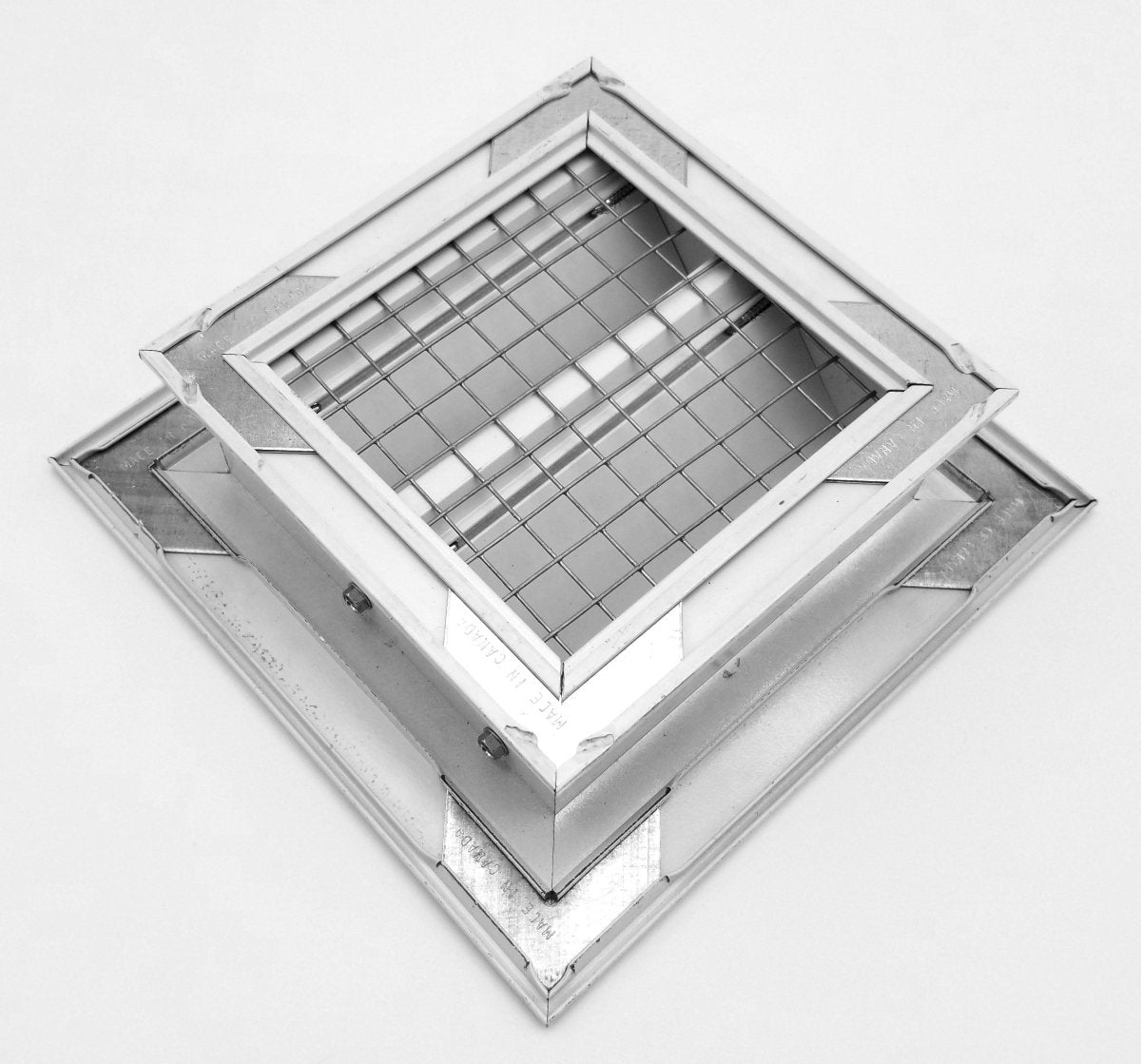 20&quot;w X 20&quot;h Aluminum Exterior Gable Louver Vent for Walls &amp; Crawlspace - Weather - Resistant Air Grille with Screen Mesh - White [Outer Dimensions 21.75&quot;w x 21.75&quot;h] - HVAC PremiumLO2020 WT