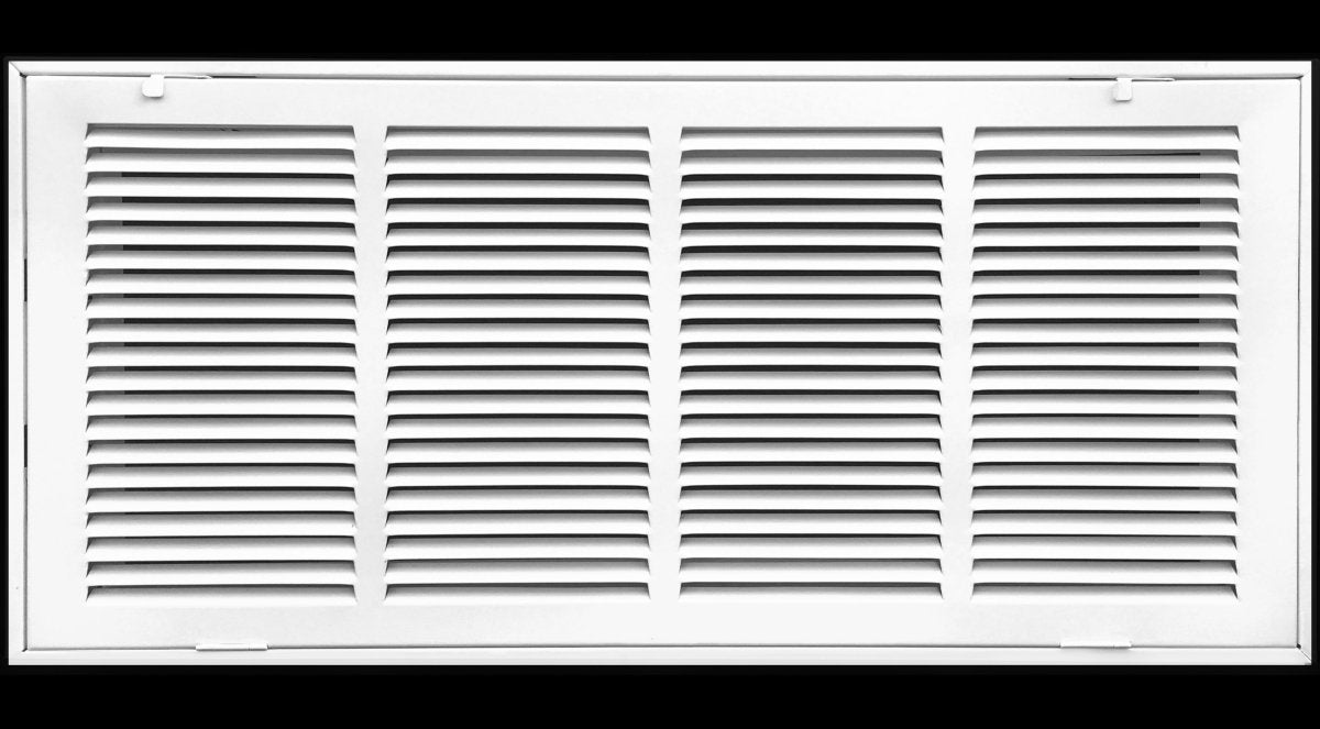 24" X 10" Steel Return Air Filter Grille for 1" Filter - Fixed Hinged - [Outer Dimensions: 26 5/8" X 12 5/8"] - HVAC Premium190 24X10 FBA
