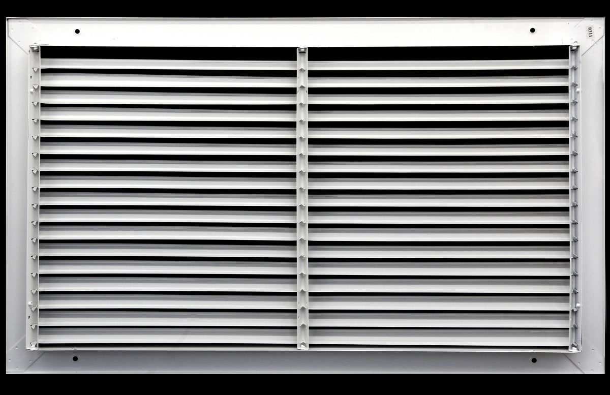 24&quot; x 12&quot; Steel Fixed Bar Return Grille - Sidewall and Ceiling - HVAC PremiumRG2412Steel FBA - 1