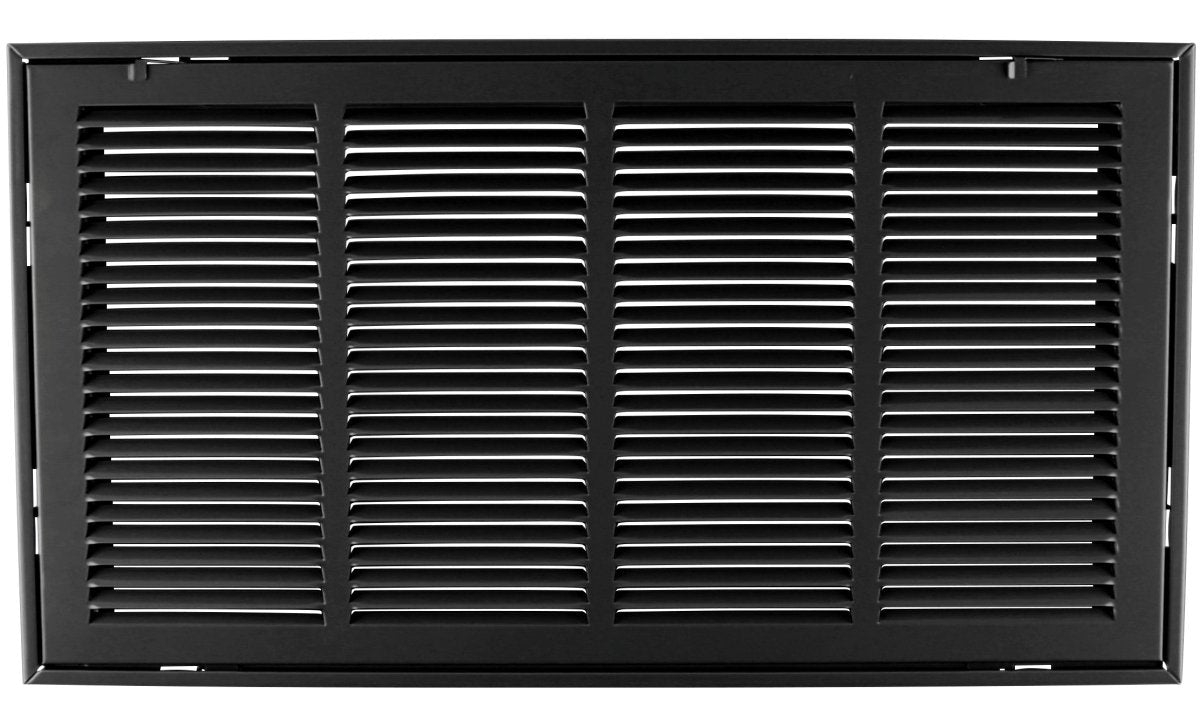 24" X 12" Steel Return Air Filter Grille for 1" Filter - Removable Frame - [Outer Dimensions: 26 5/8" X 14 5/8"] - HVAC PremiumRFG2412 Black