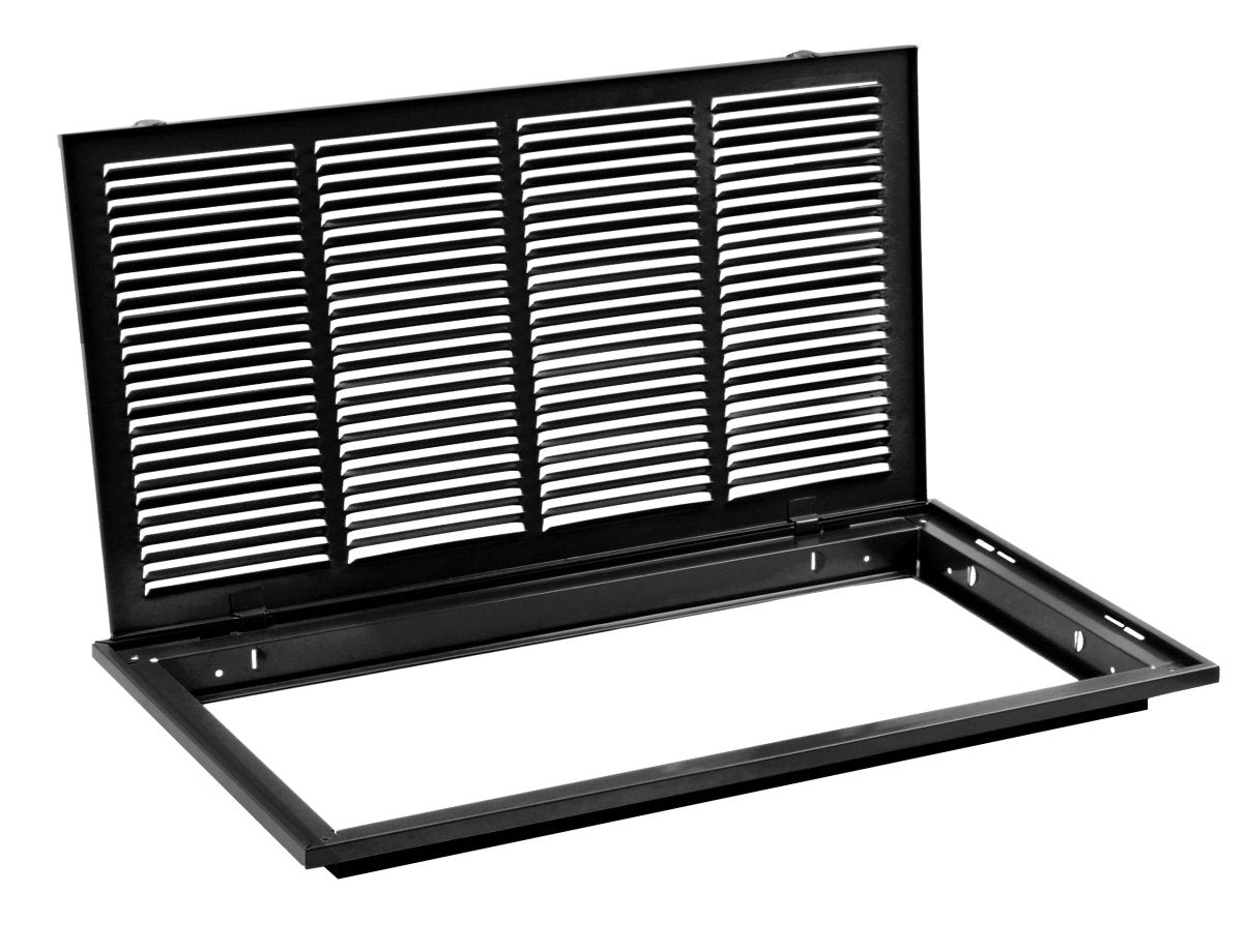 24&quot; X 16&quot; Steel Return Air Filter Grille for 1&quot; Filter - Removable Frame - Black - [Outer Dimensions: 26 5/8&quot; X 18 5/8&quot;] - HVAC PremiumRFG2416 Black HP
