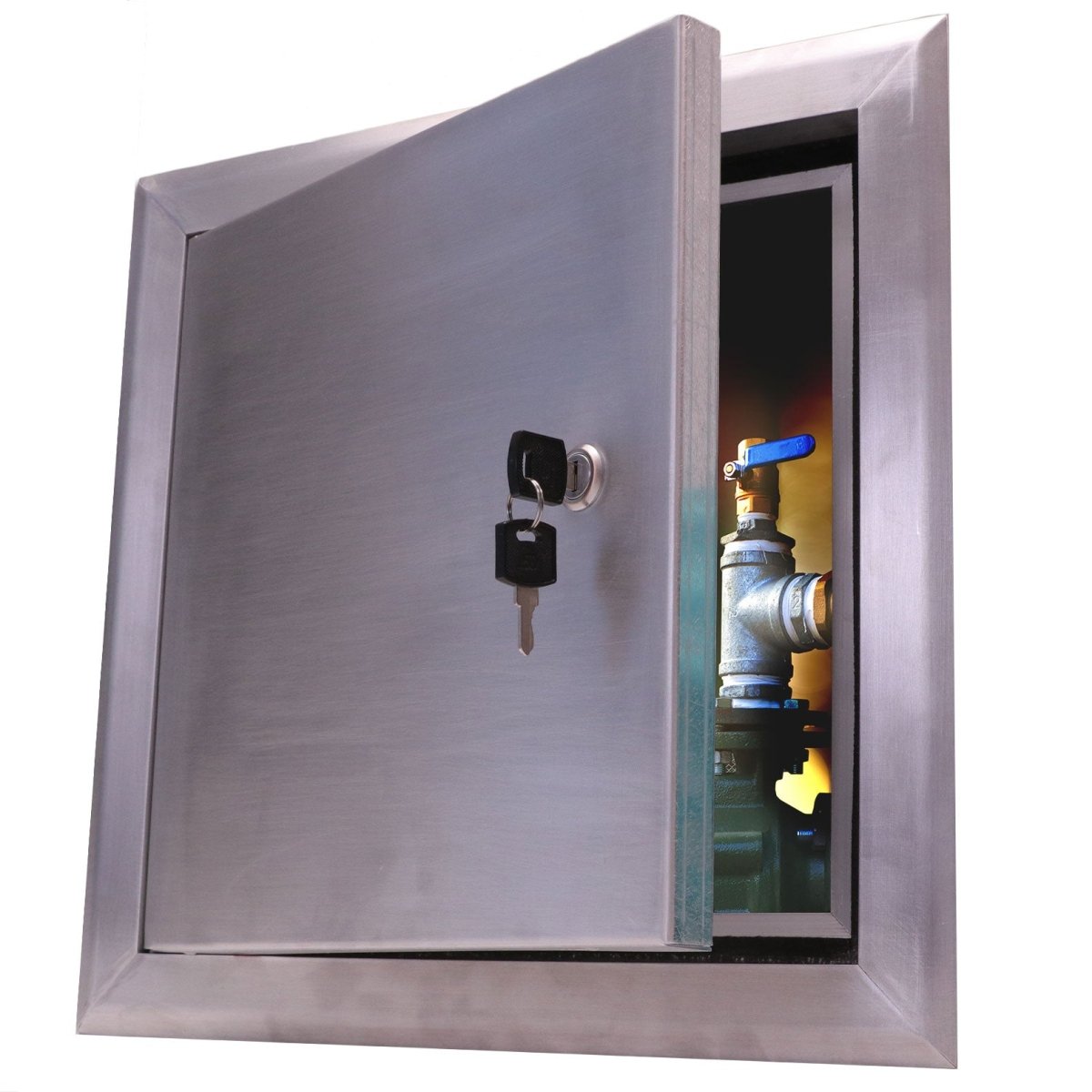 24&quot; X 24&quot; Aluminum Insulated Fire Resistant Access Panel Door For Wall / Ceiling Application (Lock and Key) With Frame - [Outer Dimensions: 25&quot; Width X 25&quot; Height] - HVAC PremiumAD - A - 390 - 24x24