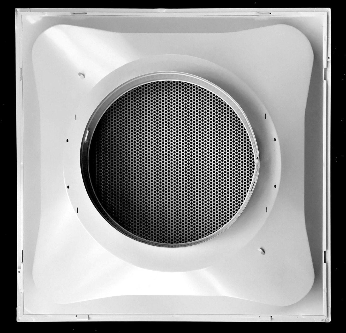24&quot; x 24&quot; T - Bar Drop Ceiling Perforated Return Grill - Metal Back Casing - With 12&quot; Collar - HVAC PremiumLPRM12
