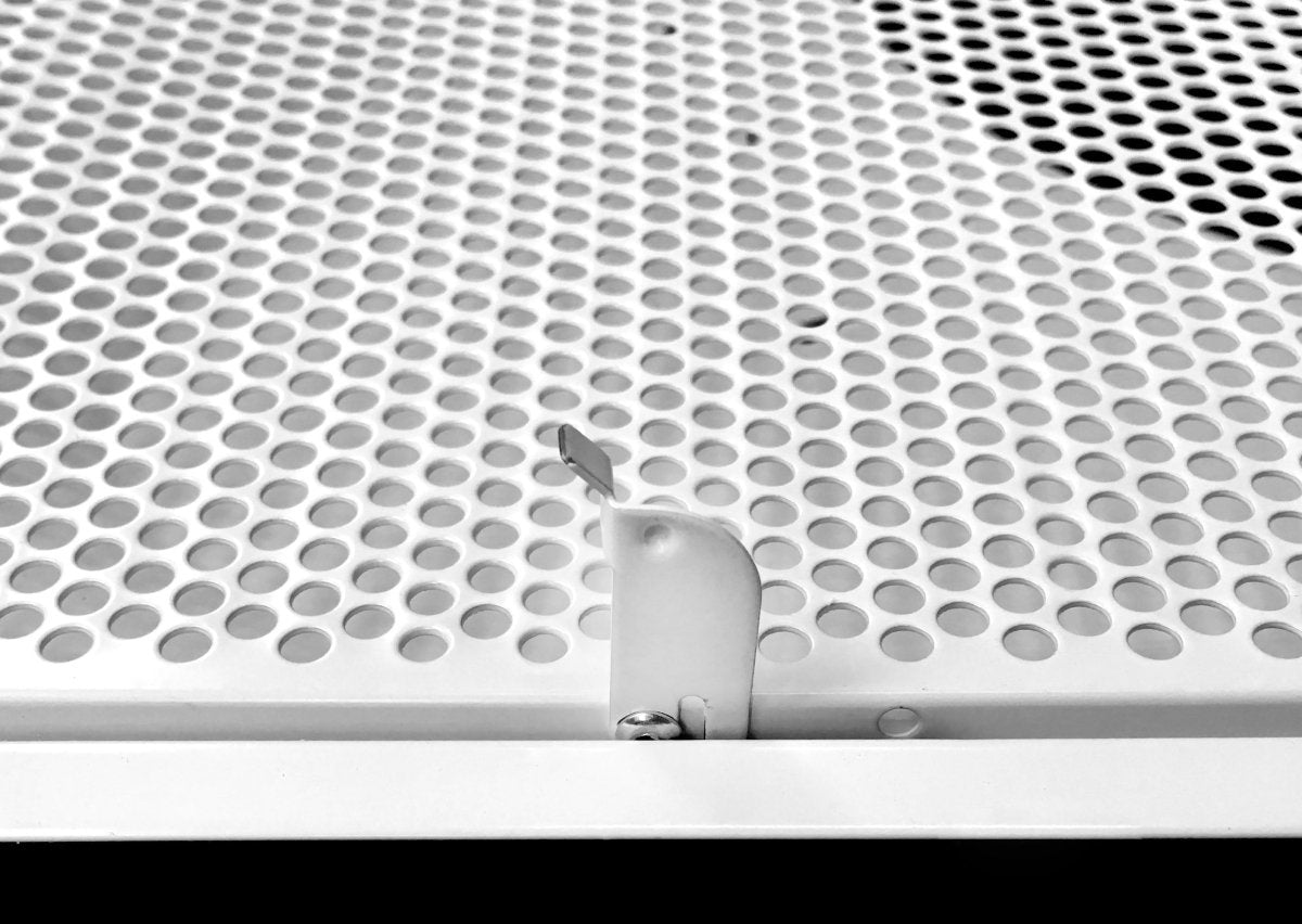 24&quot; x 24&quot; T - Bar Drop Ceiling Perforated Return Grill - Metal Back Casing - With 12&quot; Collar - HVAC PremiumLPRM12