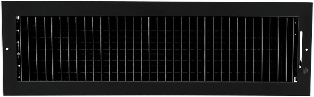 24" X 6" ADJUSTABLE AIR SUPPLY DIFFUSER - HVAC Vent Duct Cover Sidewall or Ceiling - HVAC PremiumSV246 Black