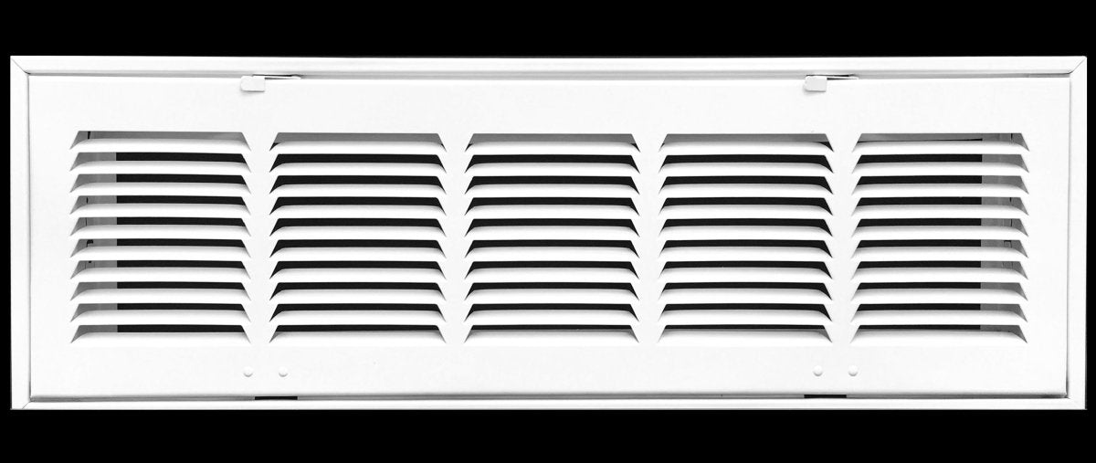 24" X 6" Steel Return Air Filter Grille for 1" Filter - Fixed Hinged - [Outer Dimensions: 26 5/8" X 8 5/8"] - HVAC Premium190 24X06 FBA